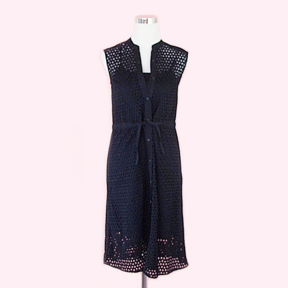 Who What Wear Black Eyelet Dress Button Down